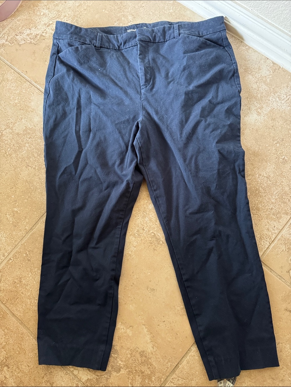 Slim Straight Navy Chinos for Women
